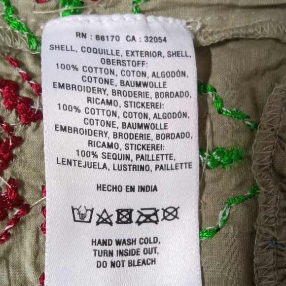 ANTHROPOLOGIE Moulinette Soeurs Lia Tank Top Green Boho Embroidered Size S NWT - Picture 11 of 14
